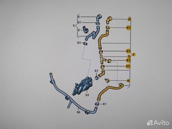 Патрубок охлаждения Volkswagen Caddy 4 2019