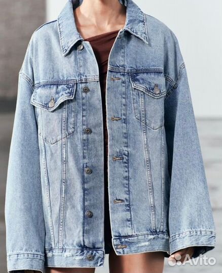 Куртка джинсовая Zara oversize denim jacket