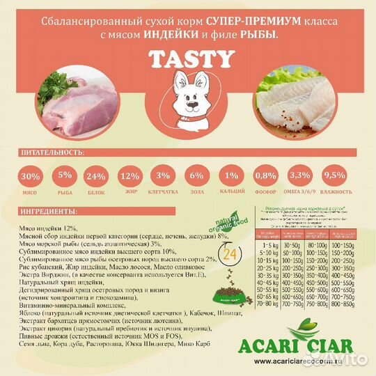 Корм супер-премиум Acari Ciar для собак, 15 кг