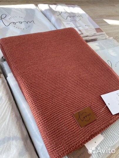 Детский плед loom терракот