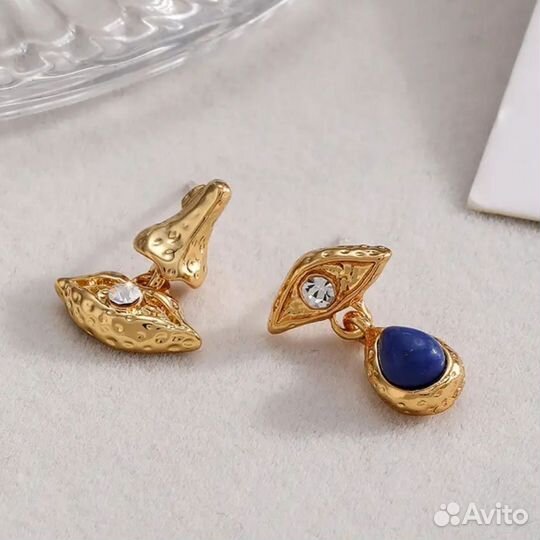 Серьги с агатом и серебром 925 пр. Schiaparelli