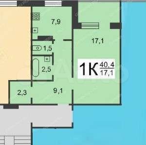 1-к. квартира, 41 м², 4/5 эт.