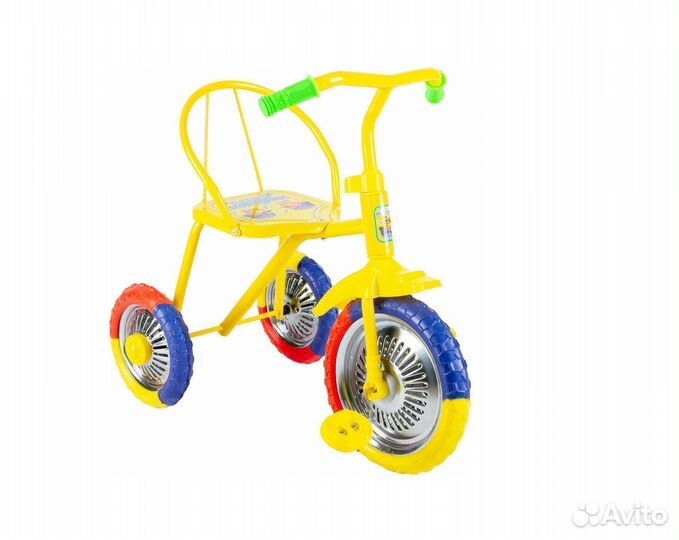 Детский трехколесный велосипед желтый