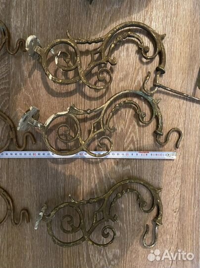 Латунные крепежи подвесы 19 века 11 штук