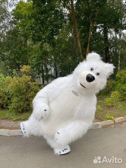 Хит продаж белый аэро мишка 2,6 метра