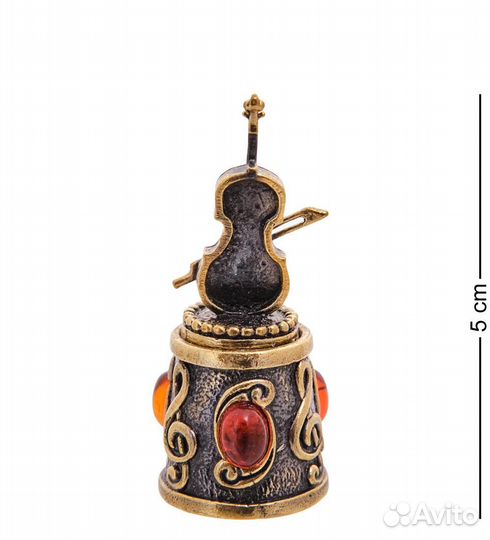 Наперсток Скрипка (латунь, янтарь) A2180266