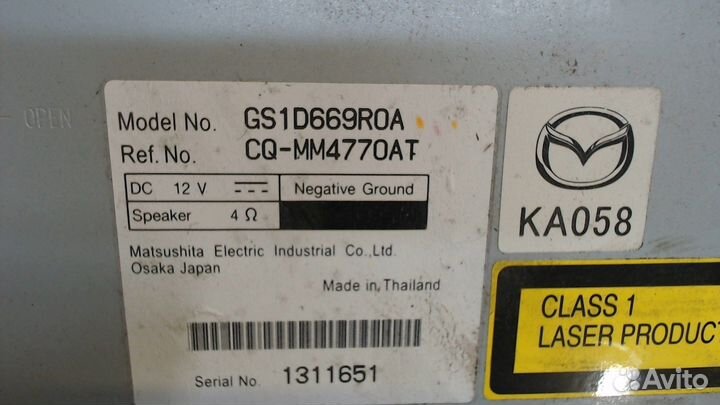 Магнитола Mazda 6 (GH), 2009