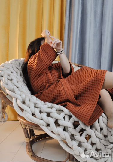 Халат женский вафельный