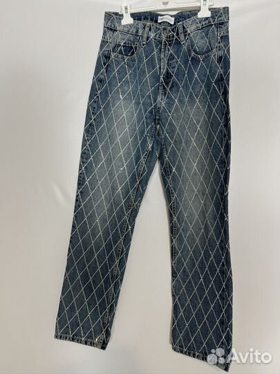 Джинсы zara 36 стразы