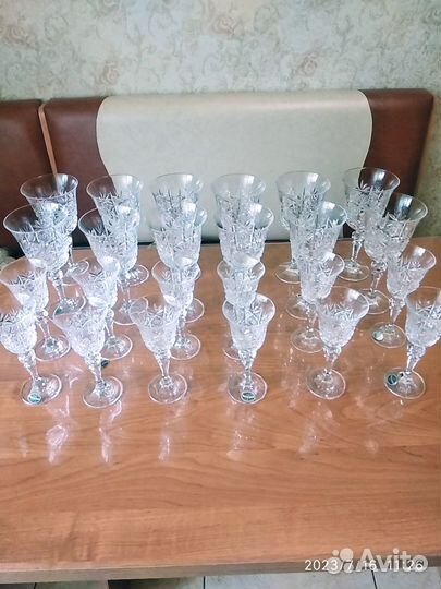 Хрустальные фужеры бокалы Чехии