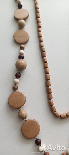 Деревянные бусы, 80см