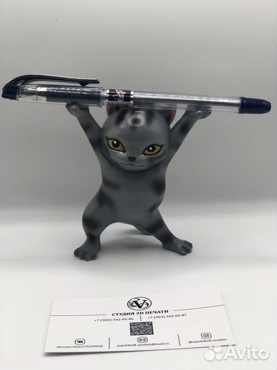 Кот Басик подставка (наушники Apple/ручка)