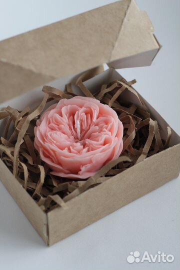 Декоративная свеча Пионовидная Роза подарок