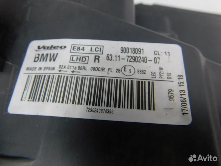 Фара правая BMW X1