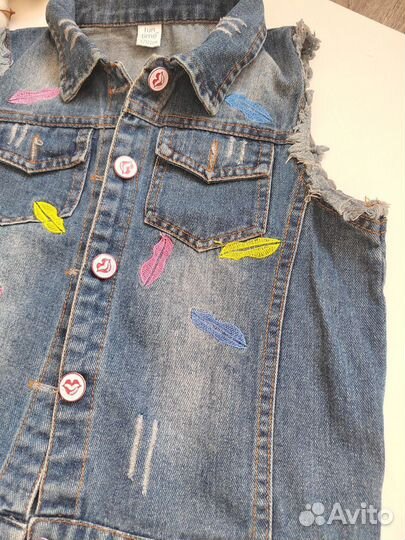 Жилетка джинсовая для девочки 122