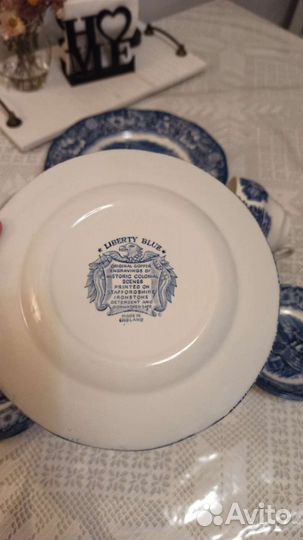 Тарелки Staffordshire Liberty Blue. Антиквариат