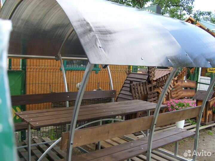 Беседка из оцинкованной профтрубы 2040