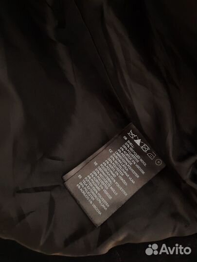 Косуха из шерсти, полупальто, черная р L