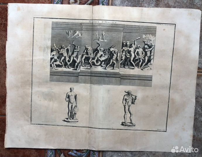 Подвиги Геракла Гравюра 1722г