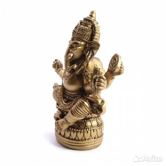Ганеша в Лотосе - Статуэтка под бронзу, ru*025