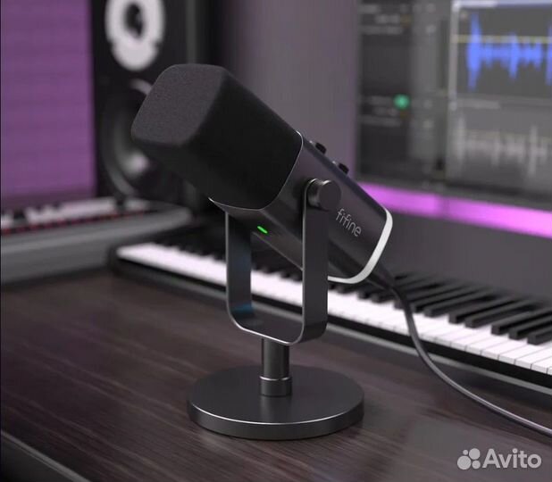 Микрофон динамический Fifine AM8, USB/XLR (черн/бе