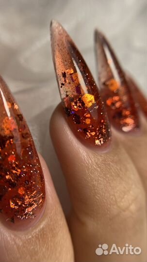 Маникюр гель лак + наращивание