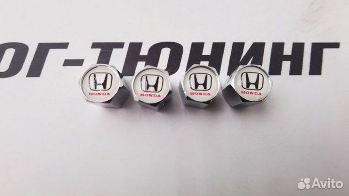 Колпачки на ниппель хром Honda с защитой от кражи