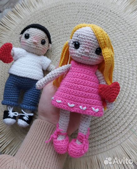 Вязаные куклы парочка love is