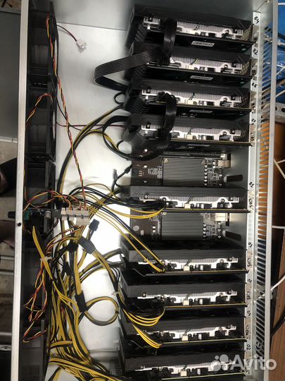 Риг в корпусе на 9карт RTX3060Laptop