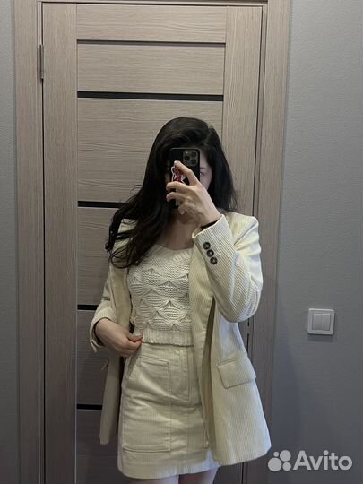 Вельветовая мини юбка h&m