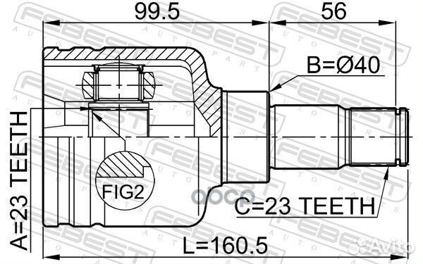 Шрус внутренний левый 23x40x23 2111CB316LH Febest