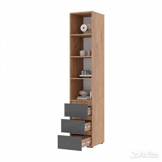 Пенал открытый 40см Хелен пн 02 серый графит