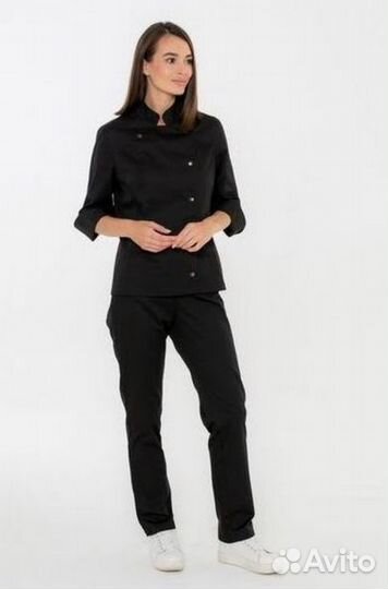 Чёрный китель поварской мужской оптом