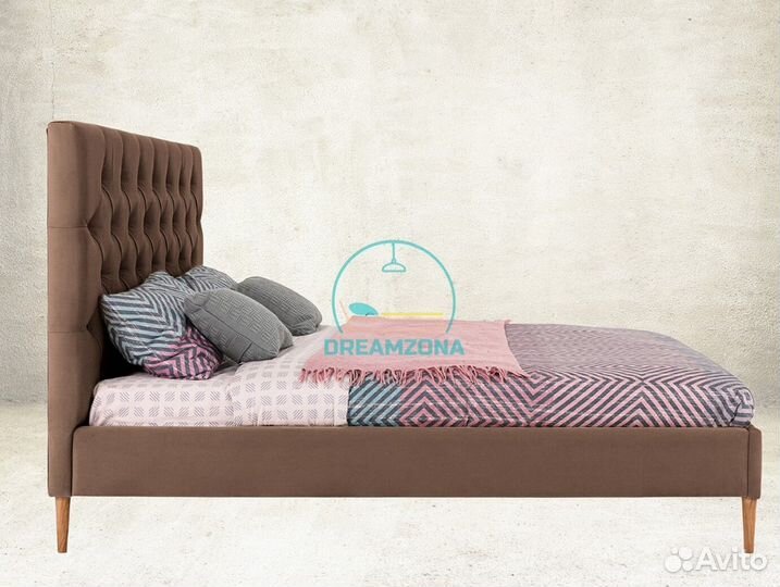 Кровать Нута с мягким изголовьем под заказ