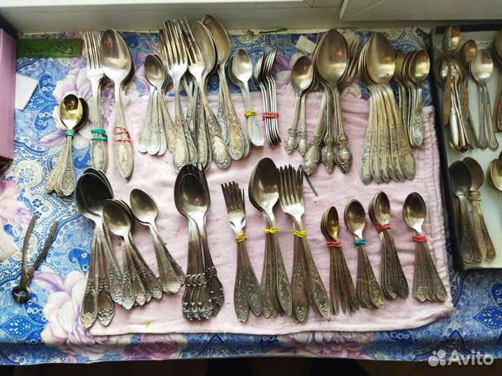 Наборы ложки вилки мельхиор