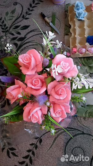 Мыльные букеты ручной работы