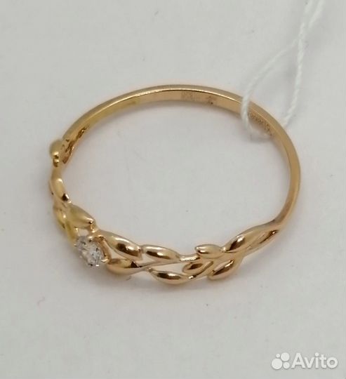 Кольцо / размер 17,5 / 0,93г / Золото585 / фианиты круглые