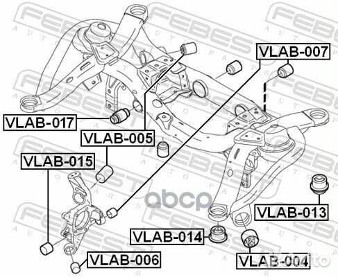 Сайлентблок задней балки volvo XC90 03- vlab-01