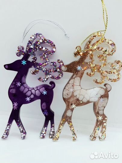 Новогодние игрушки из эпоксидной смолы