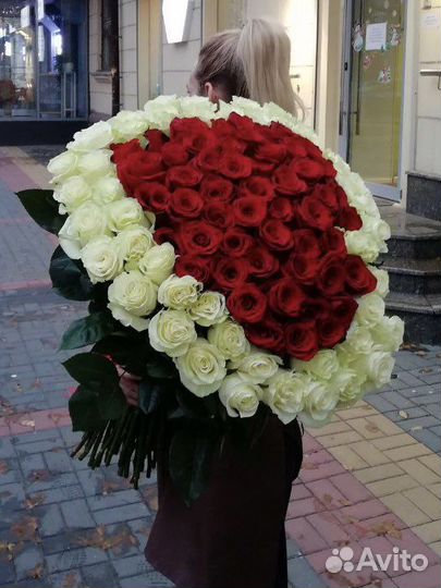 Букет из Роз Сердце 100см