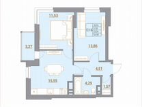 3-к. квартира, 54,8 м², 13/21 эт.