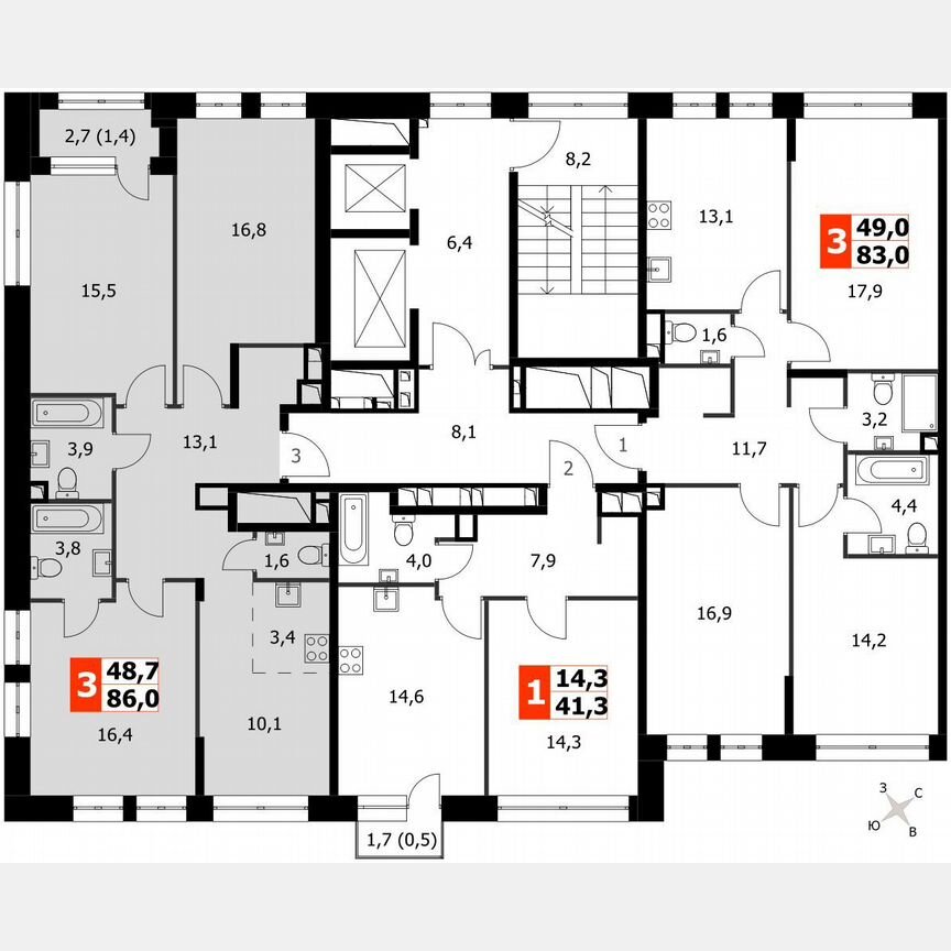 3-к. квартира, 86 м², 20/20 эт.