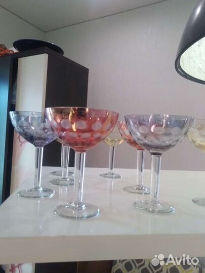 Фужеры Зонтики Старая Богемия.двухслойные