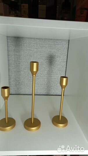 Набор подсвечников золото