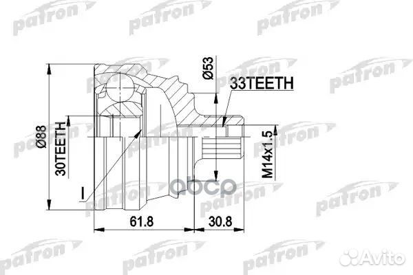 ШРУС audi 80/90 88- наружн (33x53x30) PCV1091