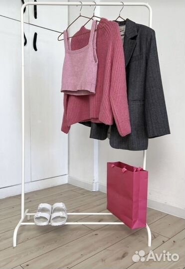 Вешалка напольная гардероб рейл штанга