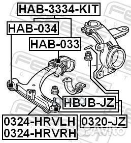 Сайлентблок заднний переднего рычага HAB-033