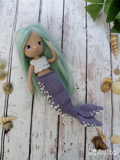 Кукла русалка ручной работы. Амигуруми