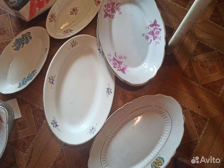 Блюдо овалы СССР разные,набор из 6 пиалочек