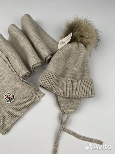 Зимняя шапка с шарфом на 0-1 год Mon.cler